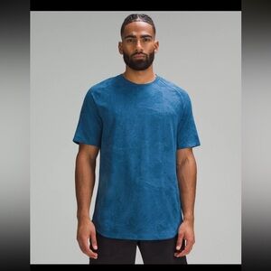 Lululemon Men's Drysense Short Sleeve Training Shirt Blue Marble Size XL